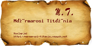 Mármarosi Titánia névjegykártya
